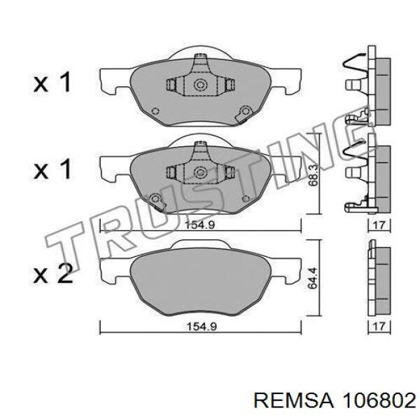 Колодки Remsa 106802 цена, от 32.94 USD
