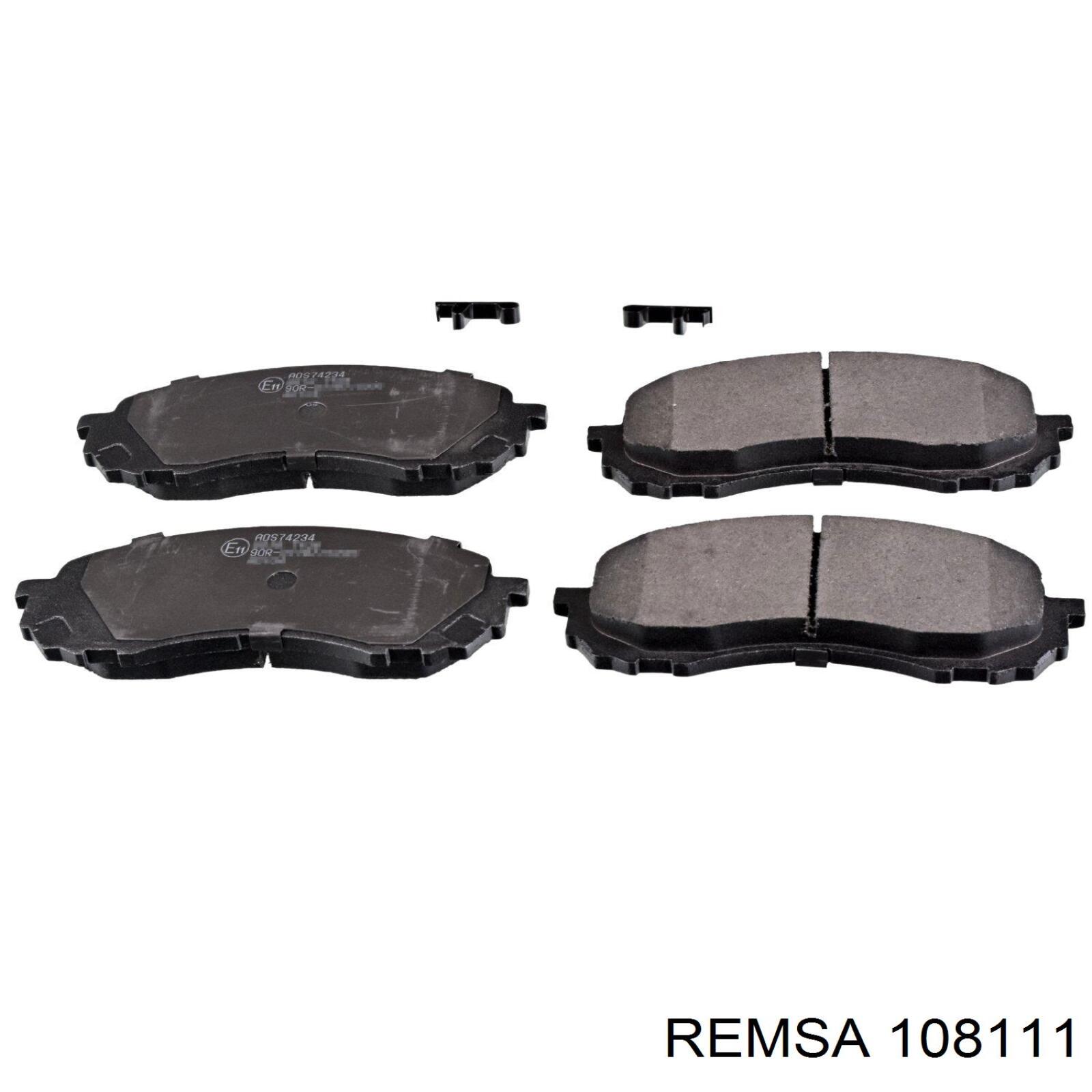 108111 Remsa колодки тормозные передние дисковые