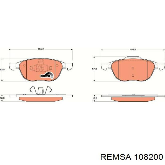 108200 Remsa Колодки передние