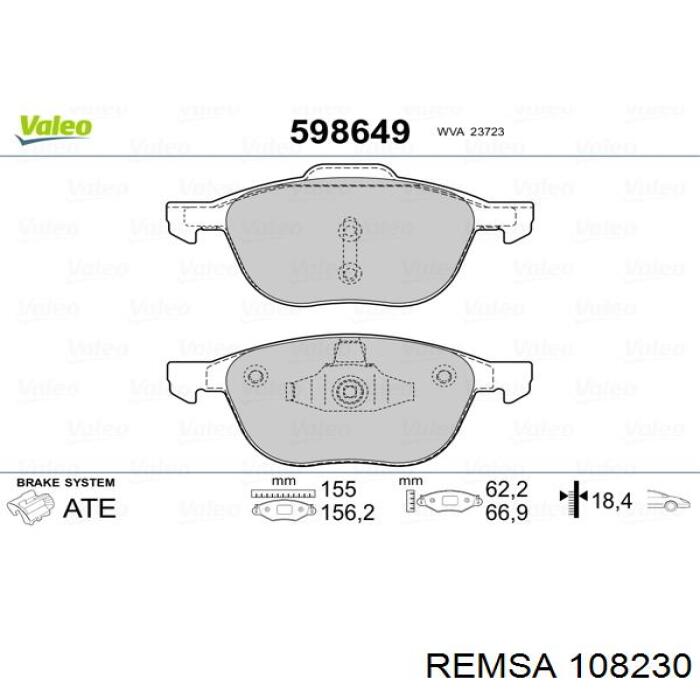 Купить 108230 Remsa Колодки тормозные