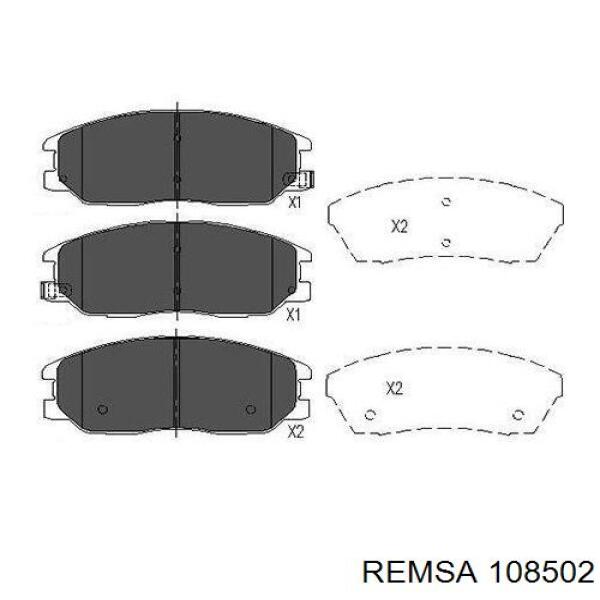 Колодки гальмівні передні, дискові 108502 Remsa