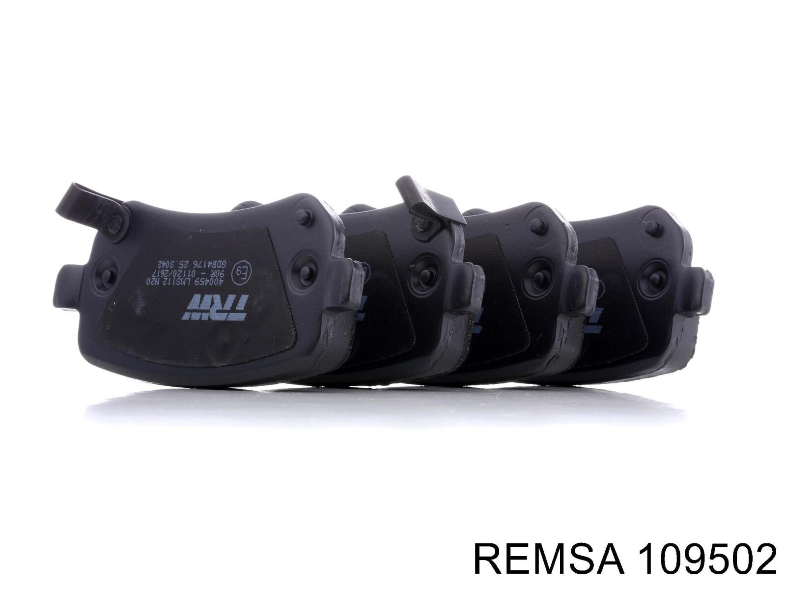 Задние тормозные колодки 109502 Remsa