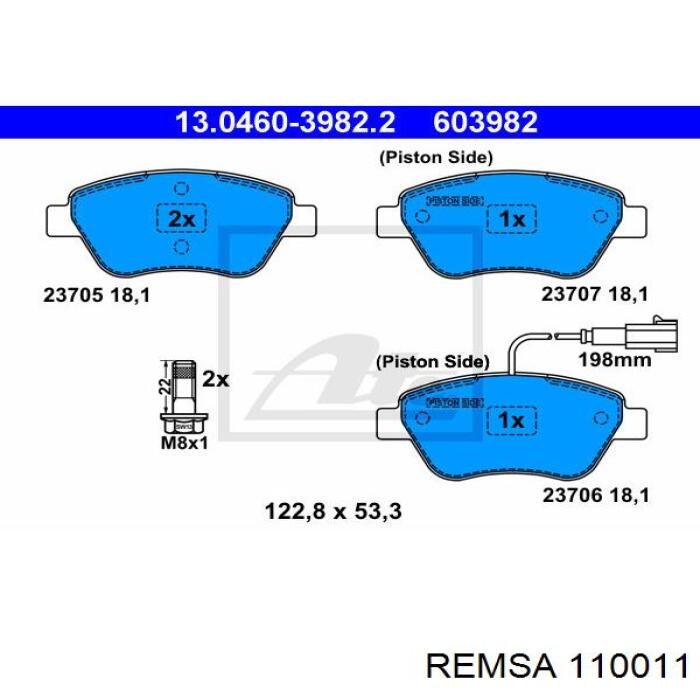 Купить 110011 Remsa Колодки тормозные