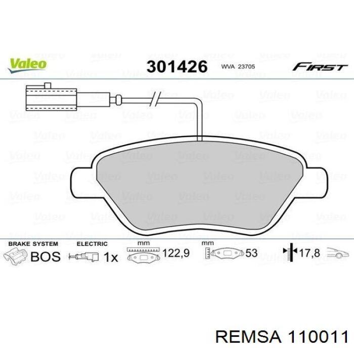 Тормозные колодки Remsa 110011
