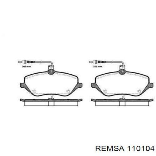 110104 Remsa колодки тормозные передние дисковые