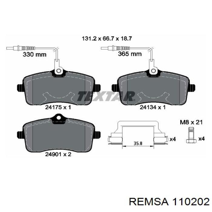 110202 Remsa Колодки передние