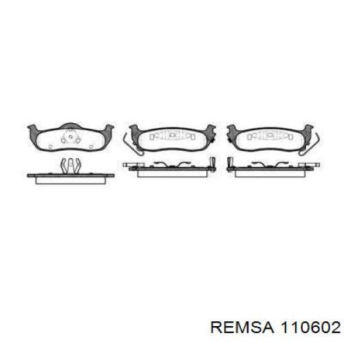 Задние тормозные колодки 110602 Remsa