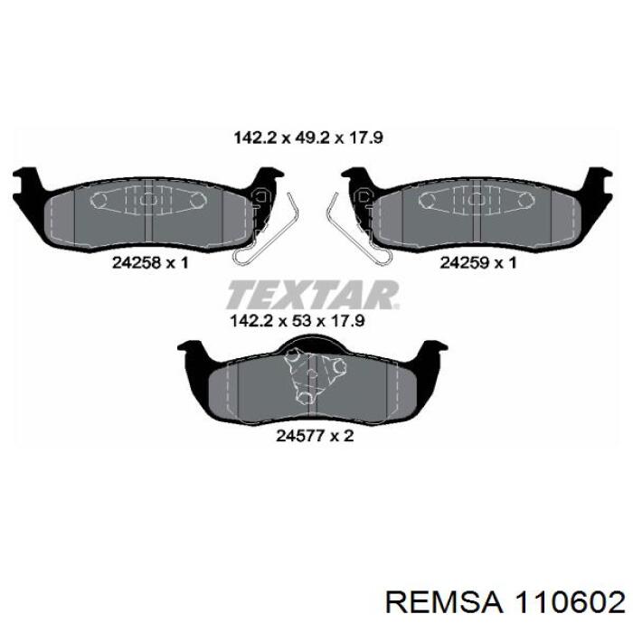 Колодки дисковые  Remsa 110602 цена, от 26.84 USD