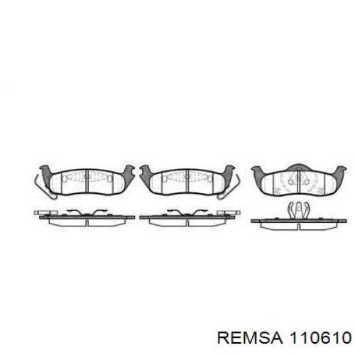 Задние тормозные колодки 110610 Remsa