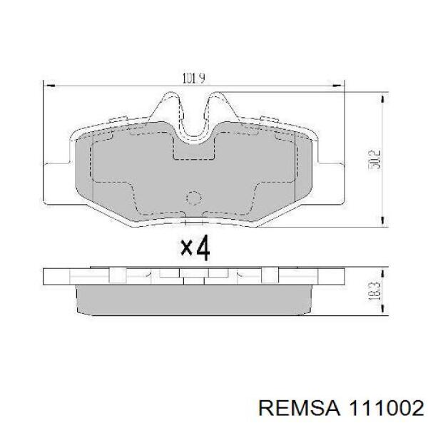 Задние дисковые колодки Remsa 111002
