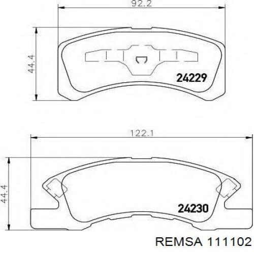 Купить 111102 Remsa Колодки тормозные