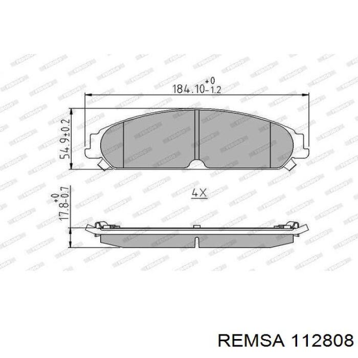 Купить 112808 Remsa Колодки тормозные