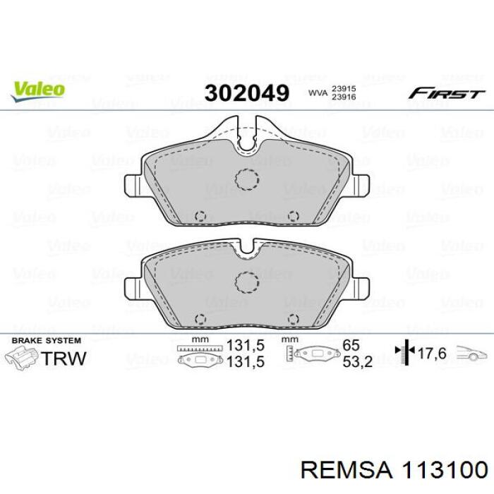 Тормозные колодки Remsa 113100