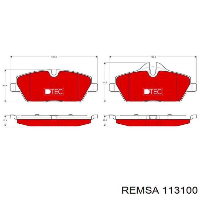 Передние тормозные колодки 113100 Remsa