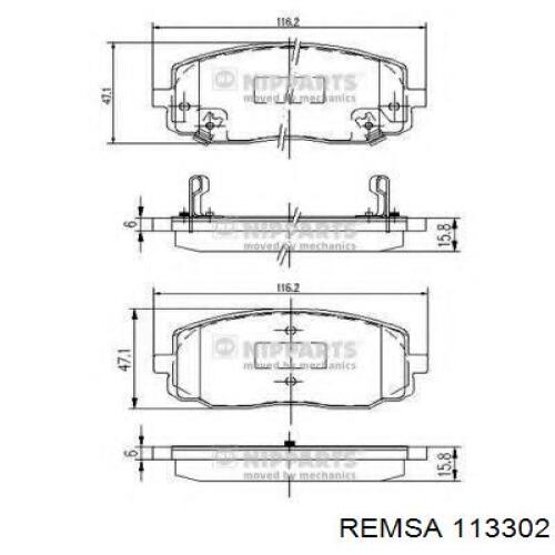 Тормозные колодки Remsa 113302