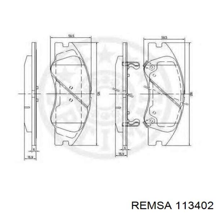 Купить 113402 Remsa Колодки тормозные