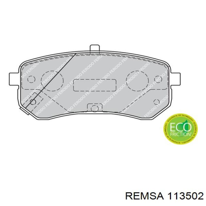 113502 Remsa Колодки тормозные дисковые комплект