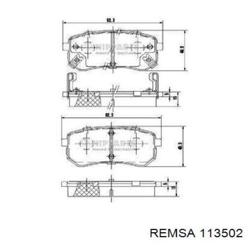 Купить 113502 Remsa Колодки тормозные задние, дисковые