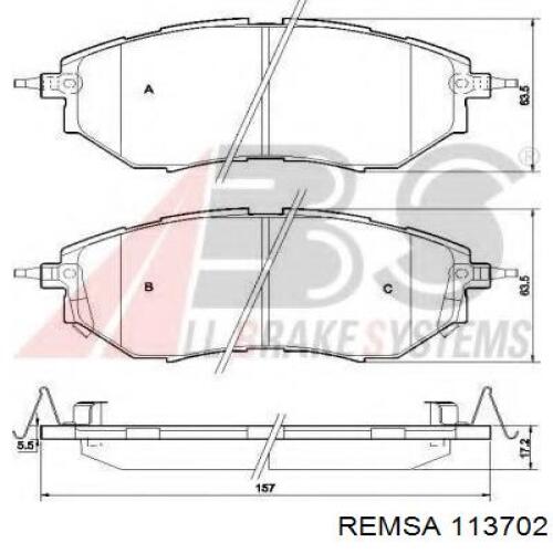 Колодки Remsa 113702 цена, от 40.75 USD