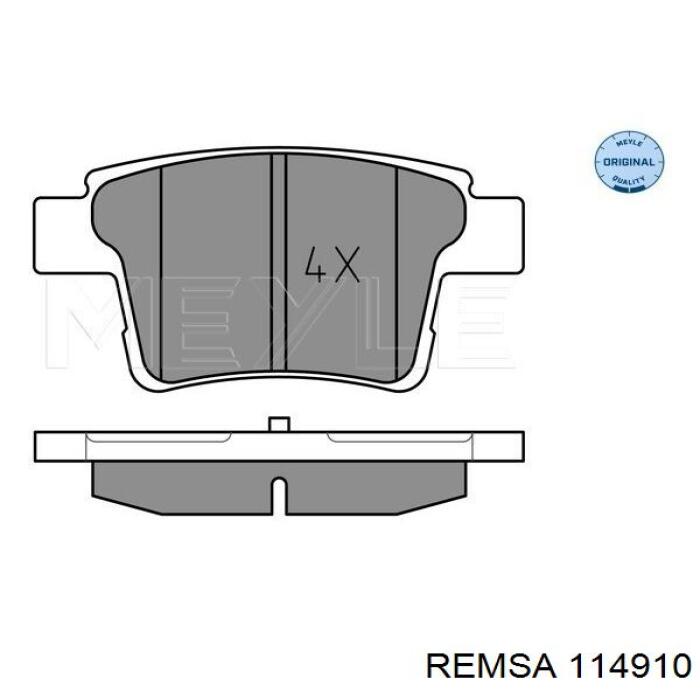 Задние тормозные колодки 114910 Remsa