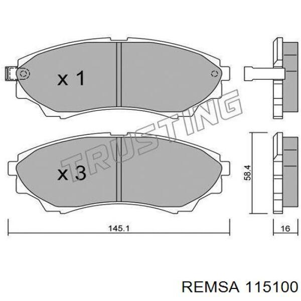 Купить 115100 Remsa Колодки тормозные