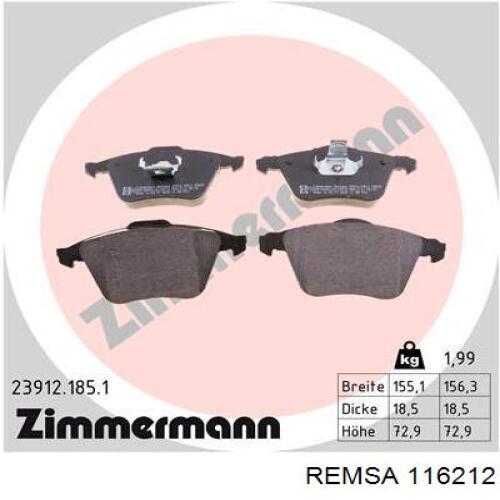 Колодки Remsa 116212 цена, от 27.56 USD