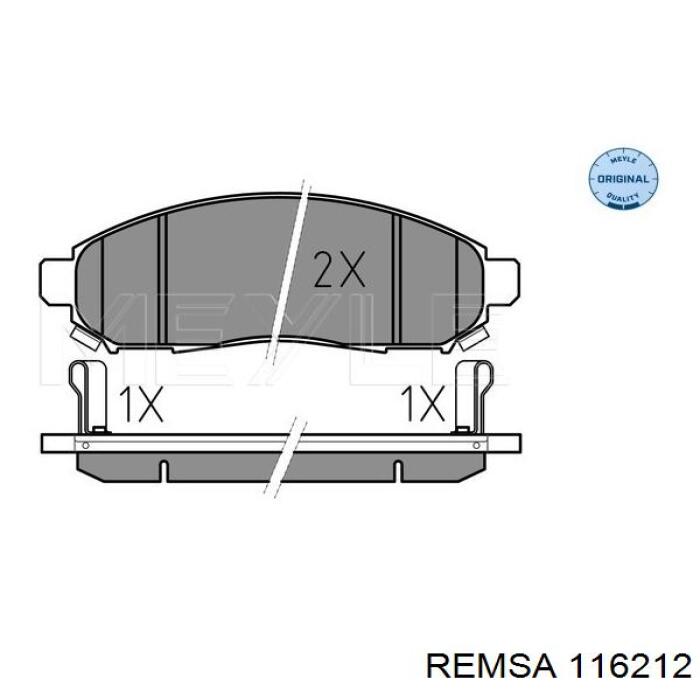 Купить 116212 Remsa Колодки тормозные