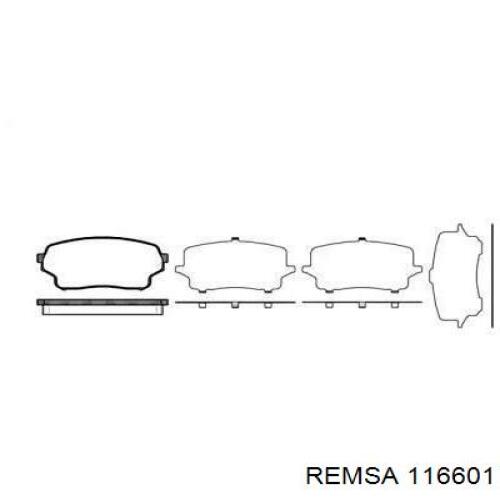 Передние тормозные колодки 116601 Remsa