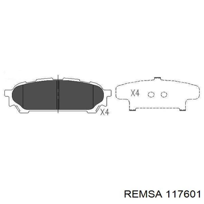 Купить 117601 Remsa Колодки тормозные задние, дисковые