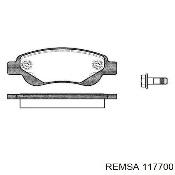 Передние тормозные колодки 117700 Remsa