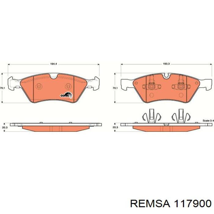 117900 Remsa Колодки передние