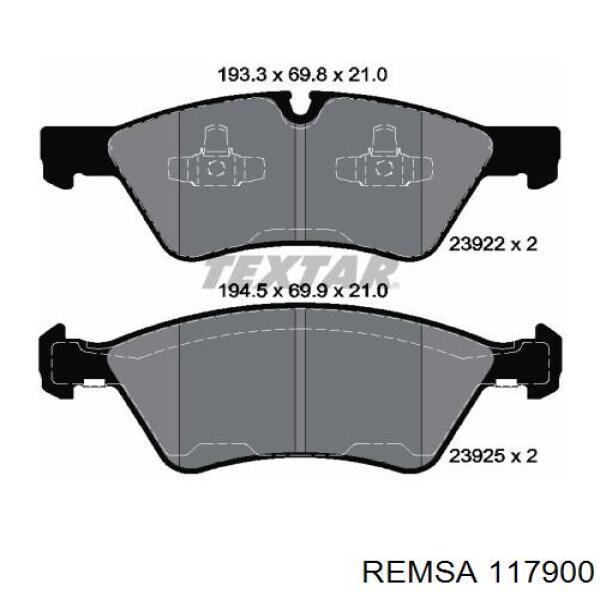 Колодки Remsa 117900 цена, от 38.16 USD