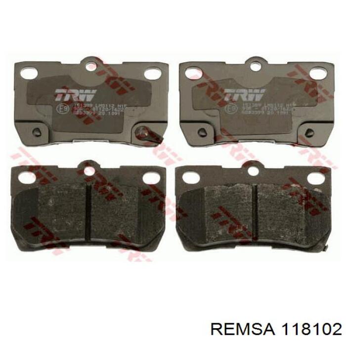 Купить 118102 Remsa Колодки тормозные задние, дисковые