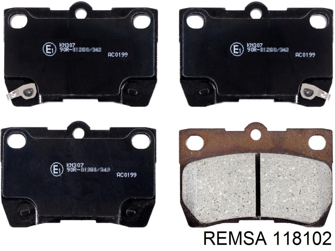 Задние дисковые колодки Remsa 118102