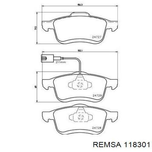 118301 Remsa Колодки передние