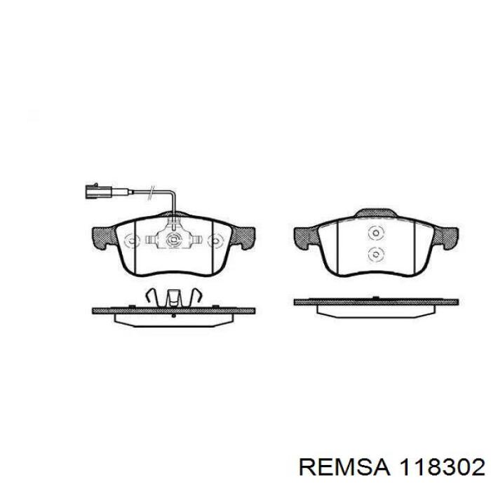 Передние тормозные колодки 118302 Remsa