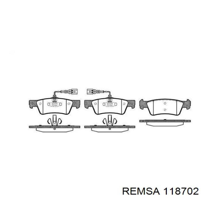 Колодки тормозные задние дисковые Remsa 118702