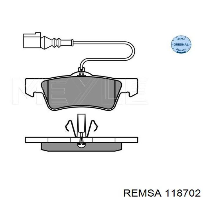 Задние тормозные колодки 118702 Remsa
