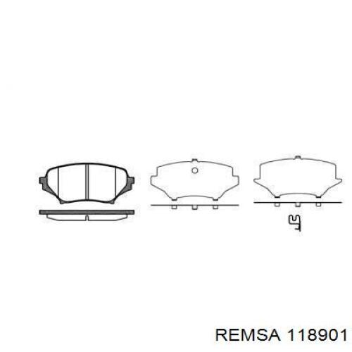 Передние тормозные колодки 118901 Remsa