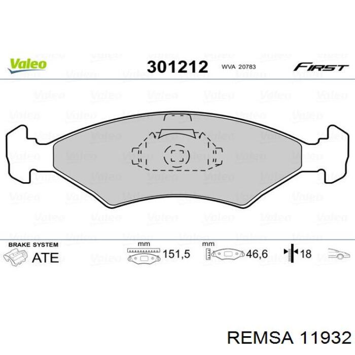 Колодки Remsa 11932 цена, от 15.05 USD