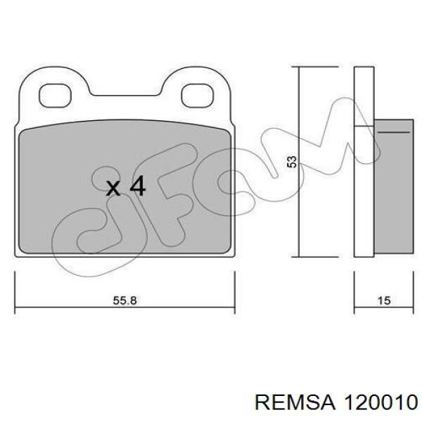 120010 Remsa Колодки передние