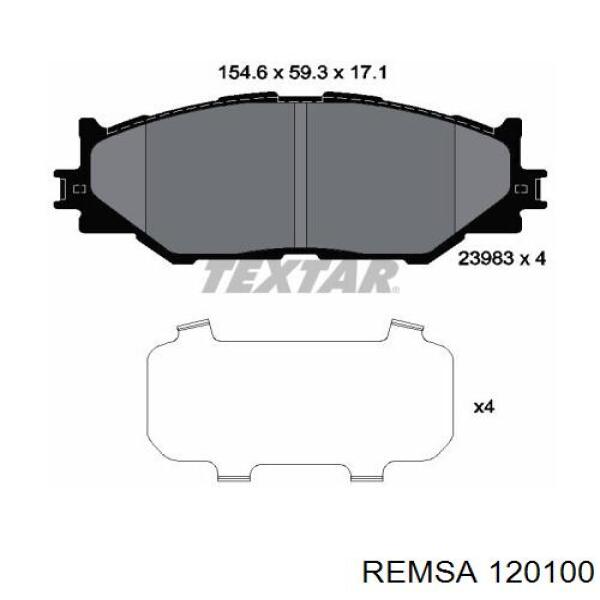 Передние тормозные колодки 120100 Remsa