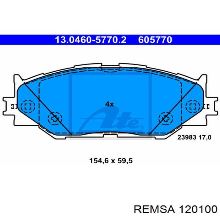 Колодки Remsa 120100 цена, от 28.17 USD