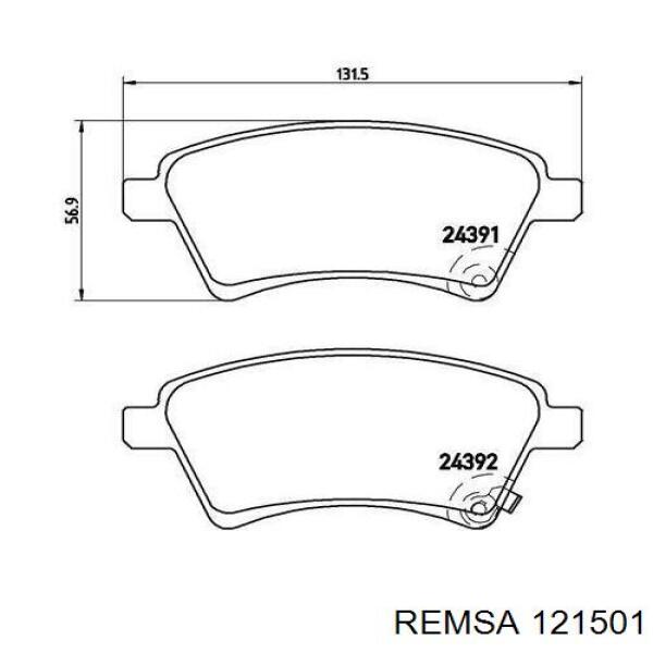 Купить 121501 Remsa Колодки тормозные