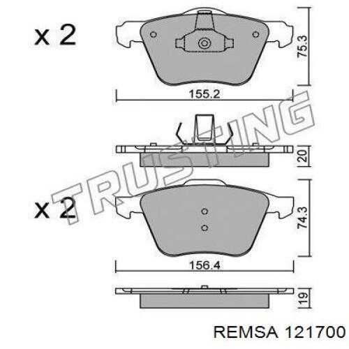 Купить 121700 Remsa Колодки тормозные