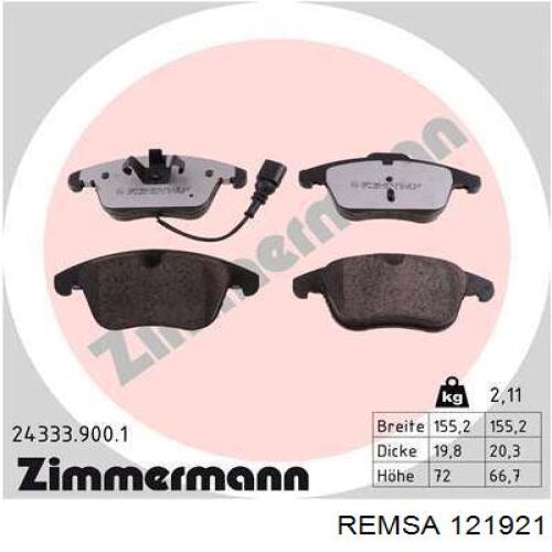 Колодки Remsa 121921 цена, от 38.11 USD