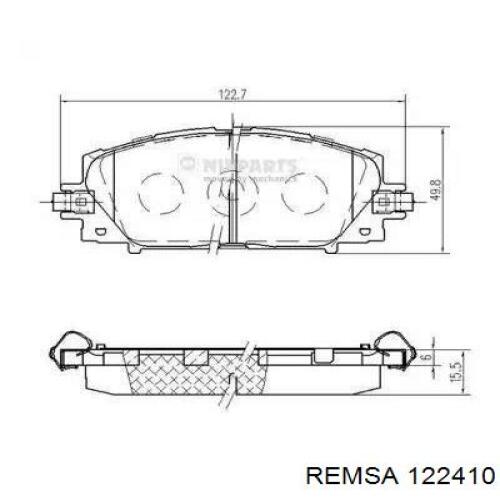 Передние тормозные колодки 122410 Remsa