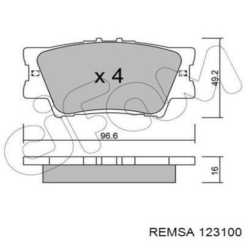 Задние тормозные колодки 123100 Remsa