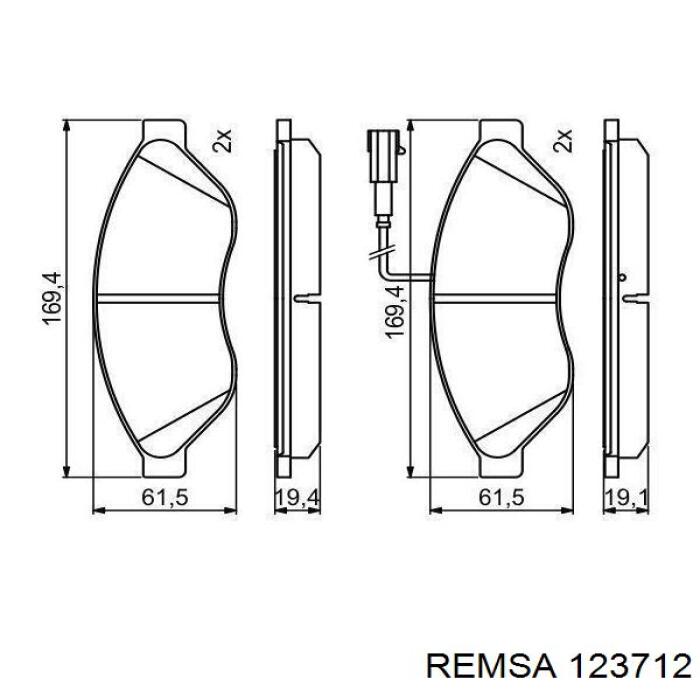 123712 Remsa Колодки передние