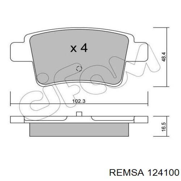 Купить 124100 Remsa Колодки тормозные задние, дисковые